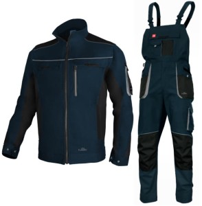 Komplet roboczy z elementami odblaskowymi STRETCH SLIM bluza+ogrodniczki