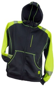 Bluza robocza ocieplana z kapturem czarna odblaskowa URG-923