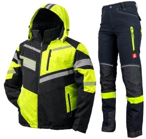 Komplet roboczy ocieplany odblaskowy kurtka 970 + spodnie softshell